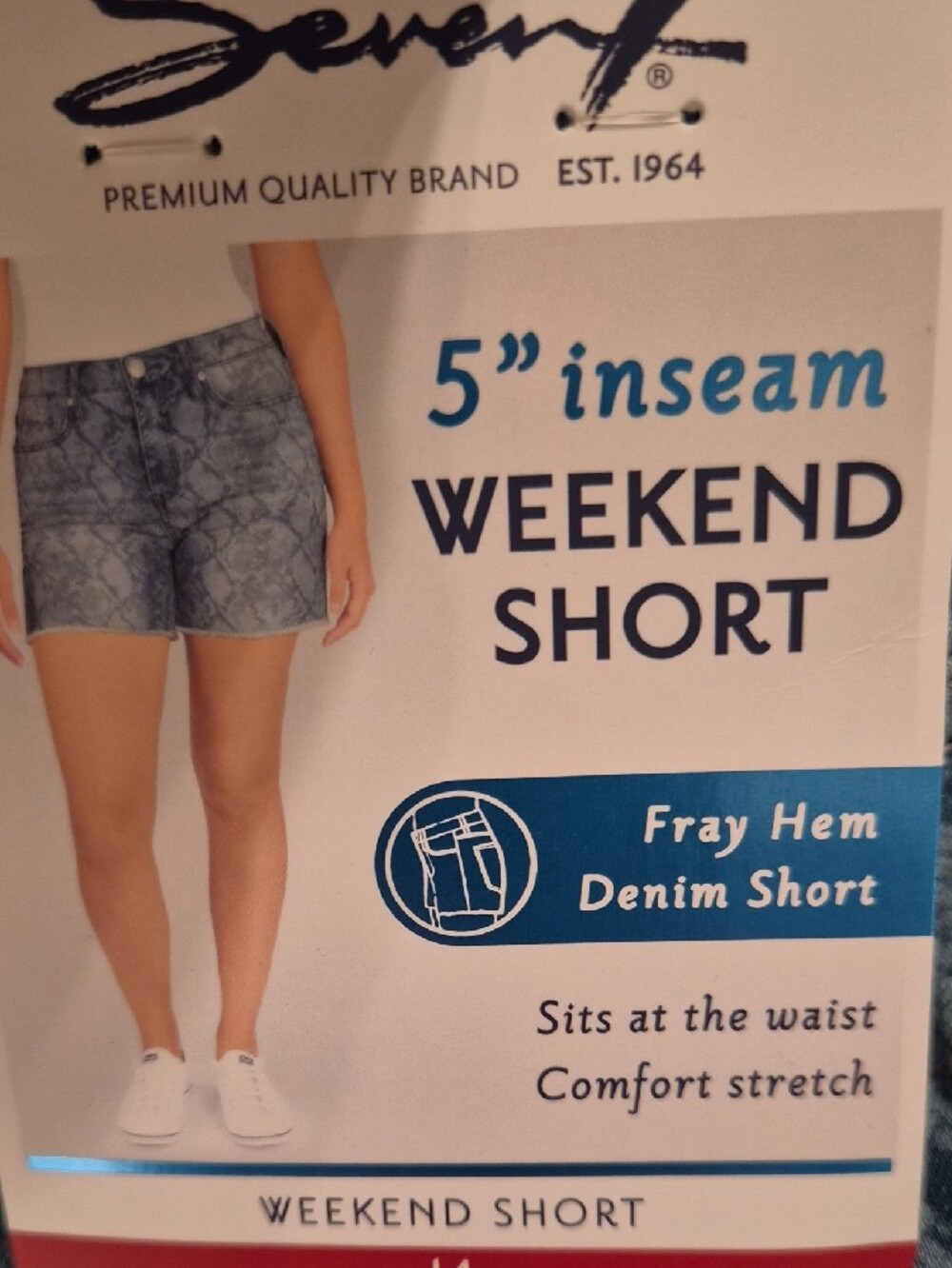Seven7 - Python Indigo Weekend Short- Size 14 - Picture 8 of 9